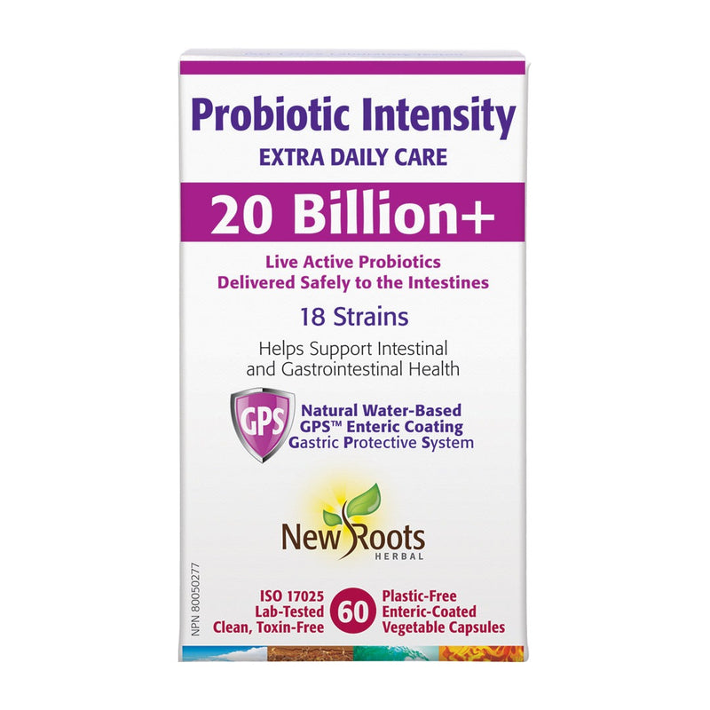 New Roots Probiotic Intensity: 20 Billion Cells Per Capsule