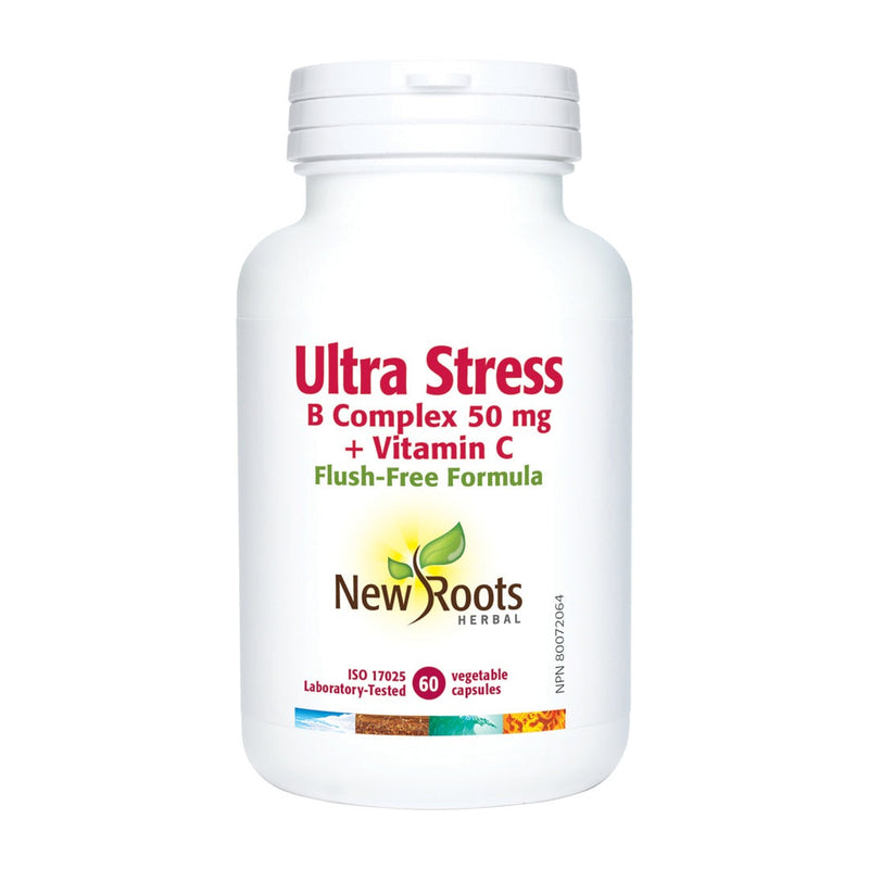 New Roots Ultra Stress B Complex 50 mg + Vitamin C VCaps Image 1