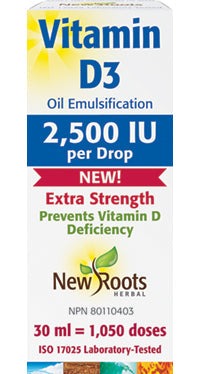 New Roots Vitamin D3 2500 IU Extra Strength 30 mL Image 1