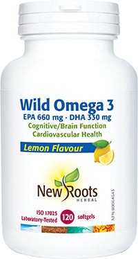 New Roots Wild Omega 3 EPA 660 DHA 330 mg - Lemon 120 Softgels Image 1