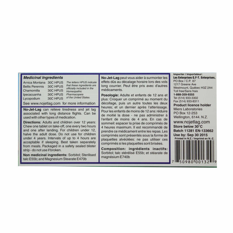 No-Jet-Lag Homeopathic Remedy 32 Tablets Image 5