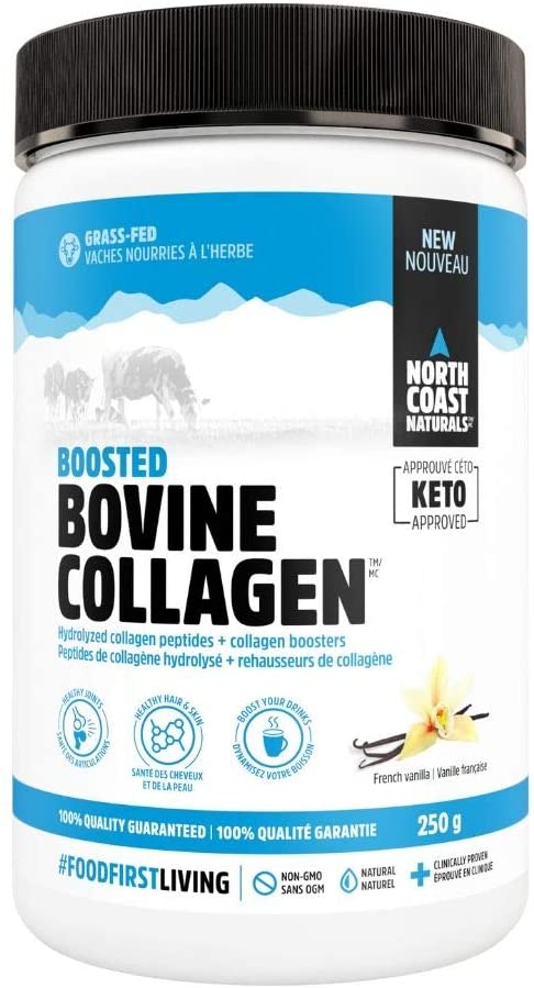 North Coast Naturals Boosted Bovine Collagen Powder - French Vanilla 250 g Image 1