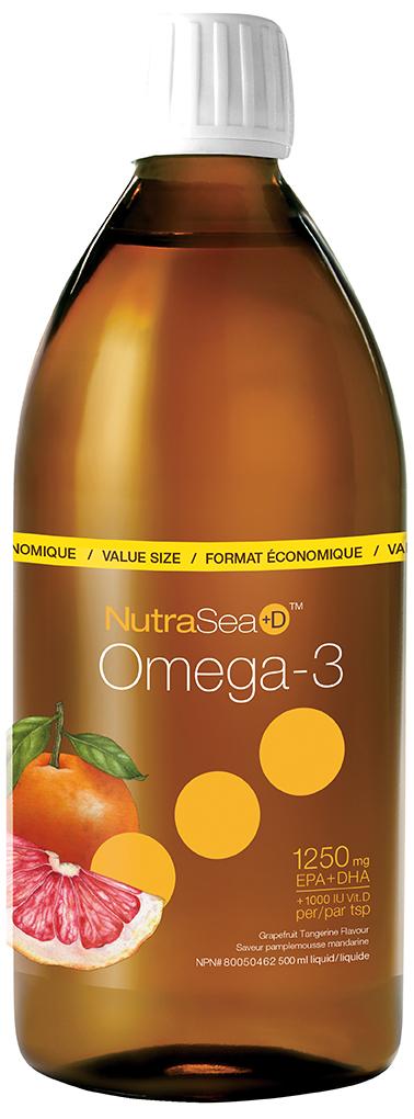 NutraSea+D Omega-3 + Vitamin D 1250 mg - Grapefruit Tangerine Image 2