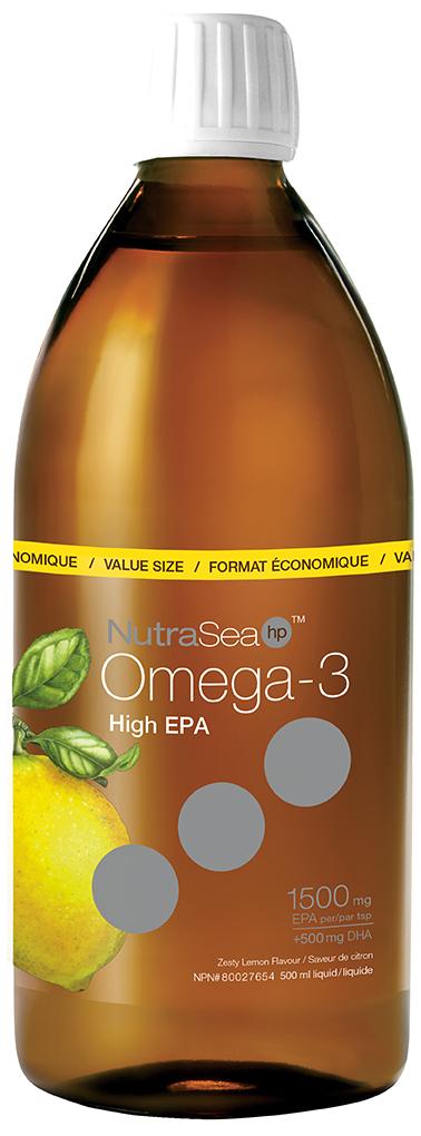 NutraSea HP Omega-3 High EPA 1500 mg - Zesty Lemon 500 mL Image 1