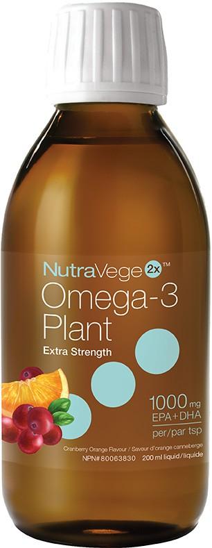 NutraVege2x Omega-3 Plant Extra Strength 1000 mg - Cranberry Orange Image 1