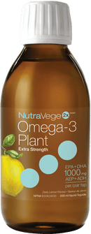 NutraVege2x Omega-3 Plant Extra Strength 1000 mg - Zesty Lemon 200 mL Image 1