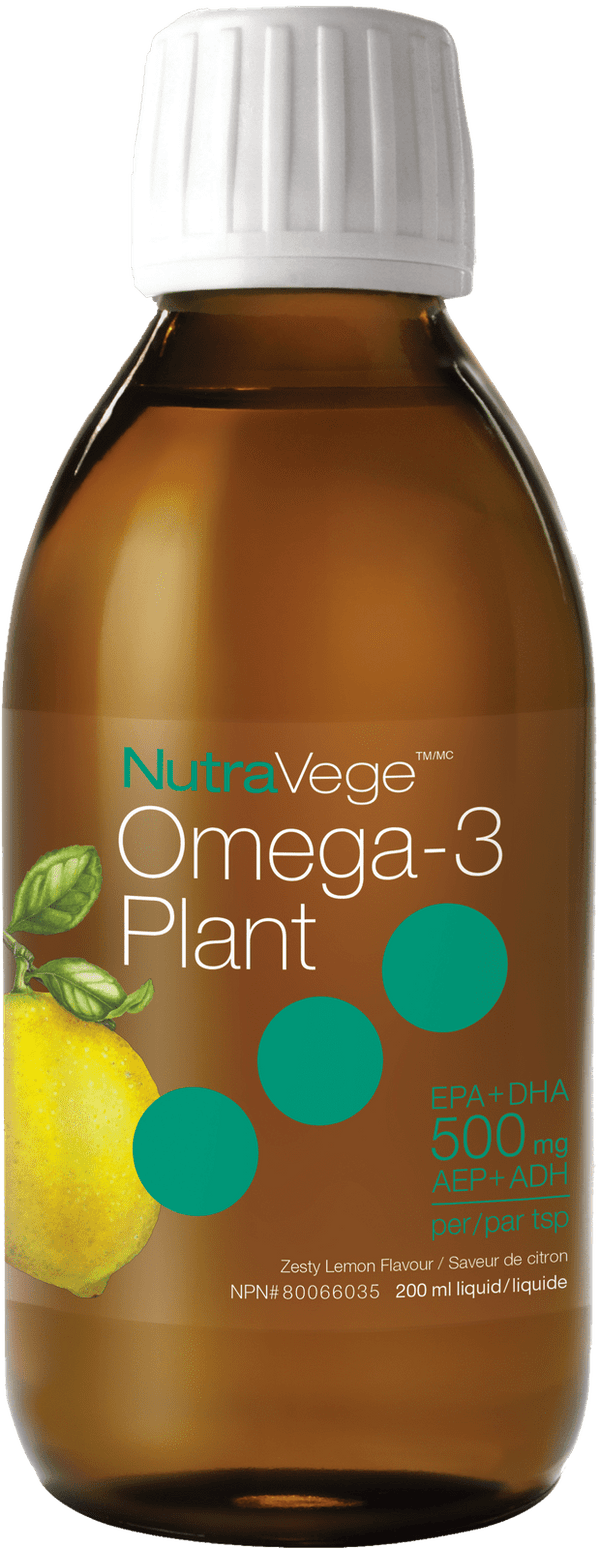 NutraVege Omega-3 Plant 500 mg - Zesty Lemon 200 mL Image 1