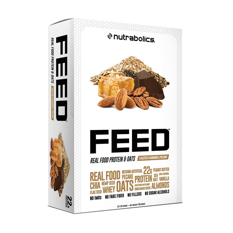 Nutrabolics FEED Real Food Protein & Oats - Salted Caramel Pecan Box of 12 Image 1