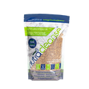 Bottle of Omega 3 NutraCleanse Organic Flaxseed Fiber Supplements with natural flaxseed and leaves in the background.