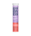 A tube of Organika Effervess Marine Collagen with Vitamin C in Cranberry flavor, with 14 tablets.