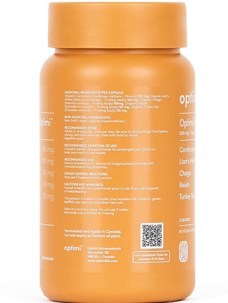 Optimi Formulation 5 Mushroom Complex 500 mg 60 VCaps Image 2