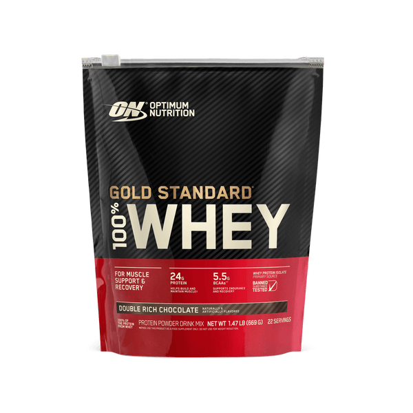 Optimum Nutrition Gold Standard 100% Whey Protein - Double Rich Chocolate 1.47 lbs Image 1