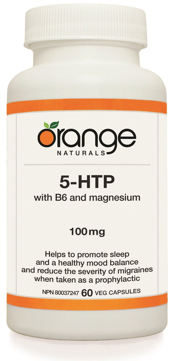 Orange Naturals 5-HTP 100 mg with B6 and Magnesium 60 VCaps Image 1