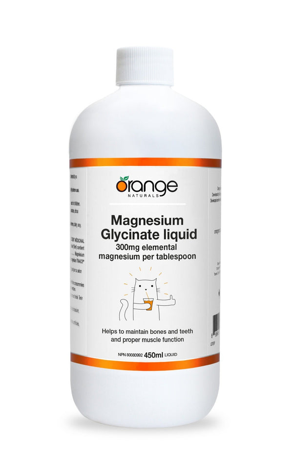 Orange Naturals Magnesium Glycinate Liquid 300 mg 450 mL Image 1