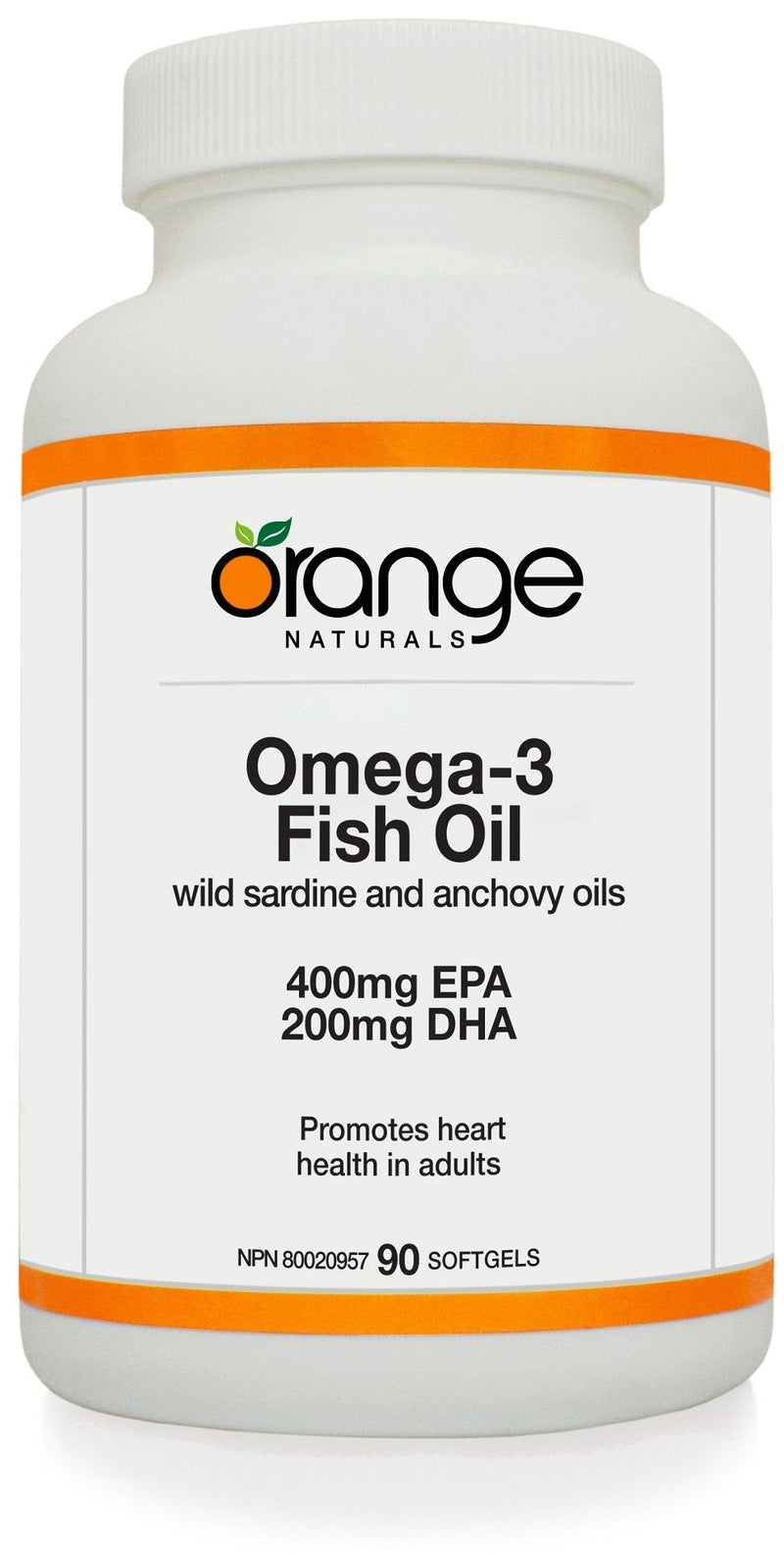 Orange Naturals Omega-3 Fish Oil 400 EPA / 200 mg DHA 90 Softgels Image 1