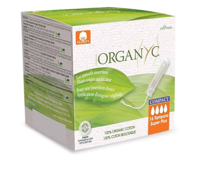 Organ y c 100% Organic Cotton with Bio Based Compact Applicator Super Plus 16 Tampons Image 2
