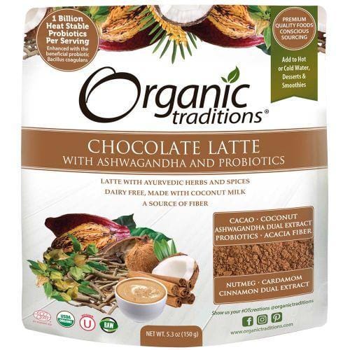 Organic Traditions Chocolate Latte with Ashwagandha and Probiotics 150 g Image 1