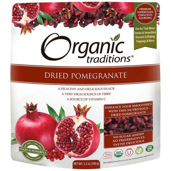 Organic Traditions Dried Pomegranate 100 g Image 1