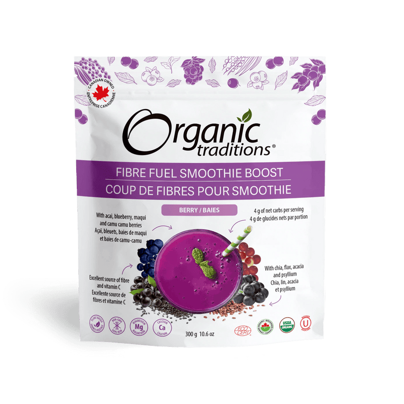 Organic Traditions Fibre Fuel Smoothie Boost - Berry 300 g Image 1
