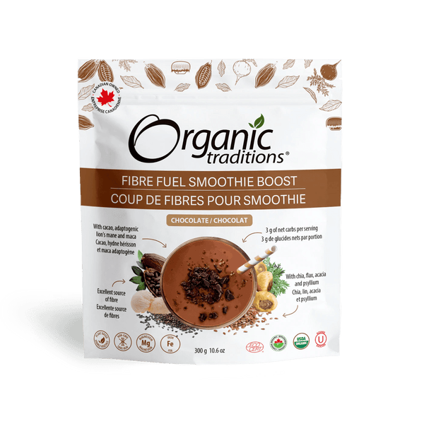 Organic Traditions Fibre Fuel Smoothie Boost - Chocolate 300 g Image 1