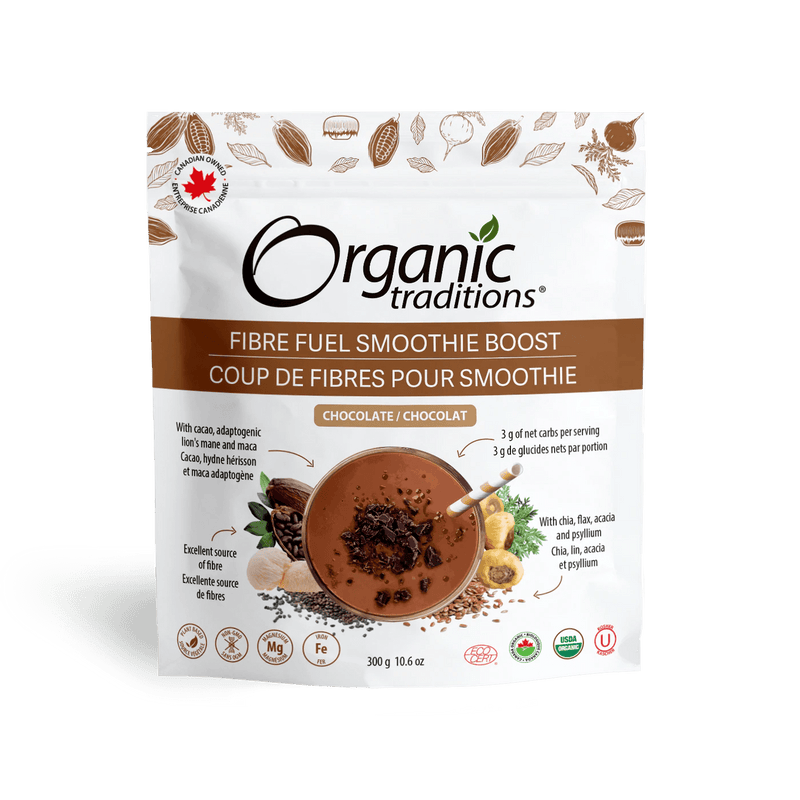 Organic Traditions Fibre Fuel Smoothie Boost - Chocolate 300 g Image 1