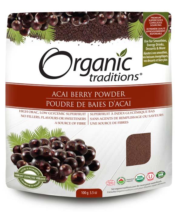 Organic Traditions Freeze Dried Acai Berry Powder 100 g Image 1