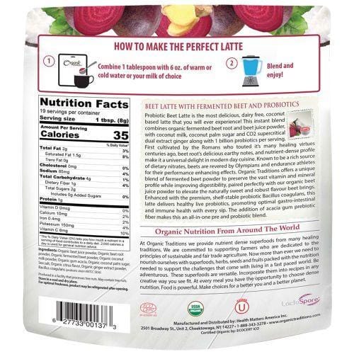 Organic Traditions Latte with Fermented Beet and Probiotics 150 g Image 2