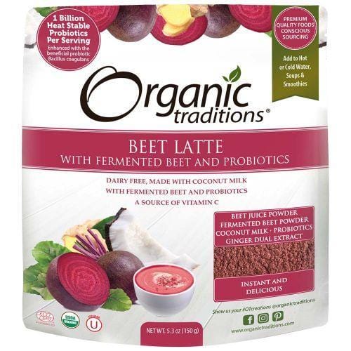 Organic Traditions Latte with Fermented Beet and Probiotics 150 g Image 1