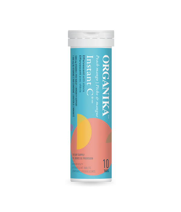 Organika Instant C 10 Tablets - Peach Mango (Tubes)