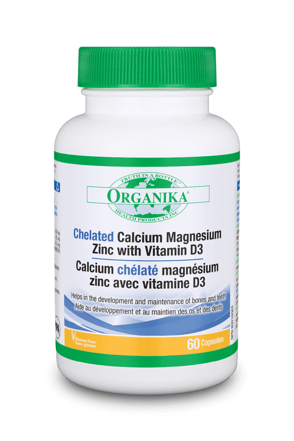 Organika Chelated Calcium Magnesium Zinc with D3 60 Capsules Image 1