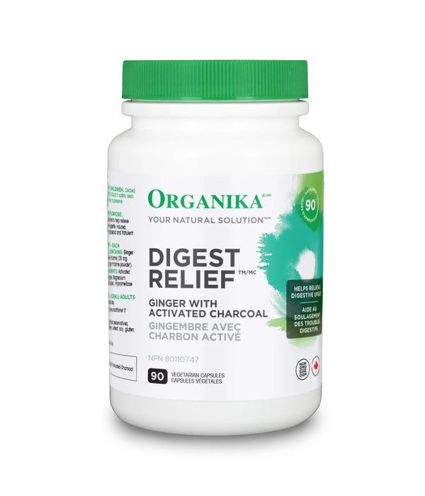 Organika Digest Relief Ginger with Activated Charcoal 90 VCaps Image 1