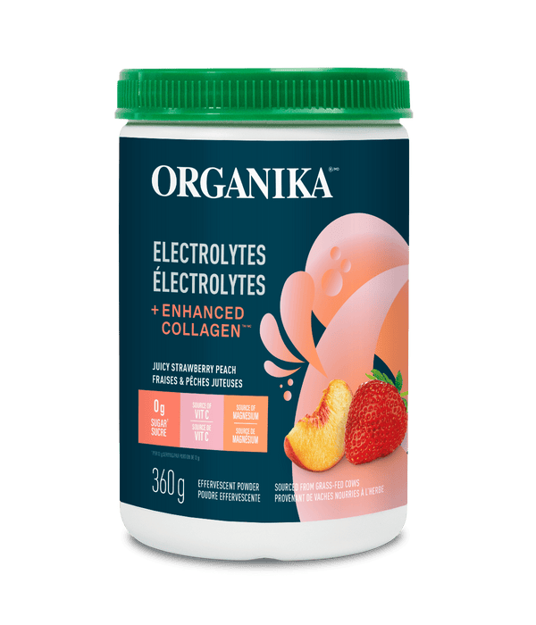 Organika Electrolytes + Enhanced Collagen - Strawberry Peach 360 g Image 1