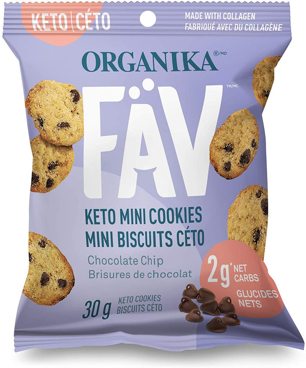 Organika FÄV Keto Mini Cookies 30 g - Chocolate Chip Image 1