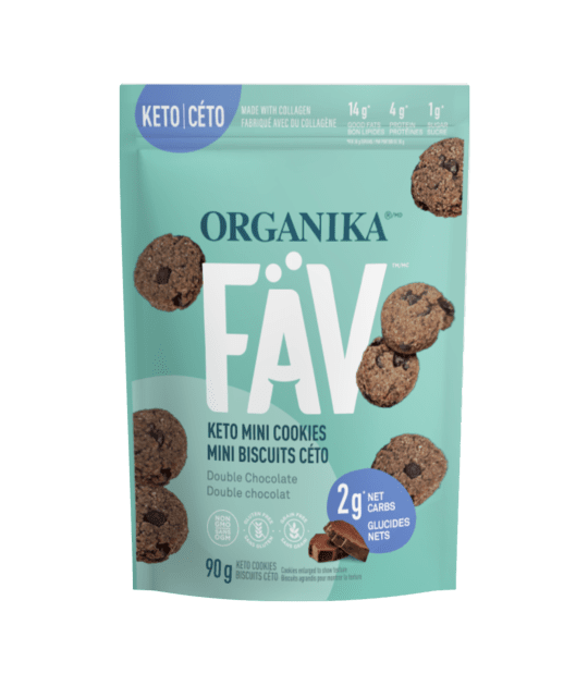 Organika FÄV Keto Mini Cookies 90 g - Double Chocolate Single Pouch Image 1