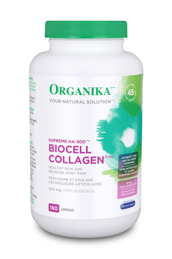 Organika HA-300 BioCell Collagen 500 mg 180 Capsules Image 1