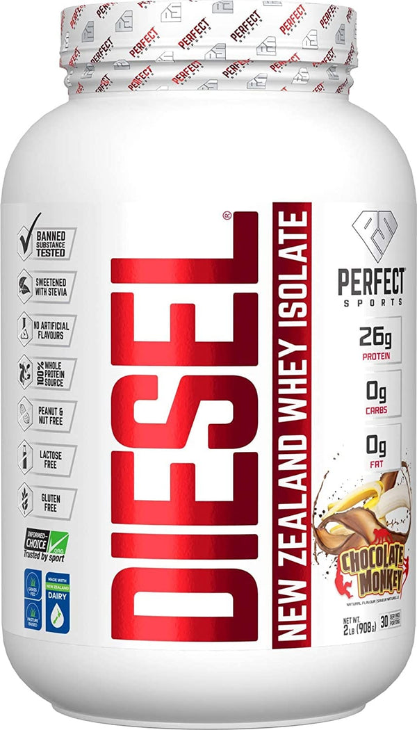 Perfect Sports Diesel New Zealand Whey Protein Isolate Chocolate Monkey DISCO Image 1