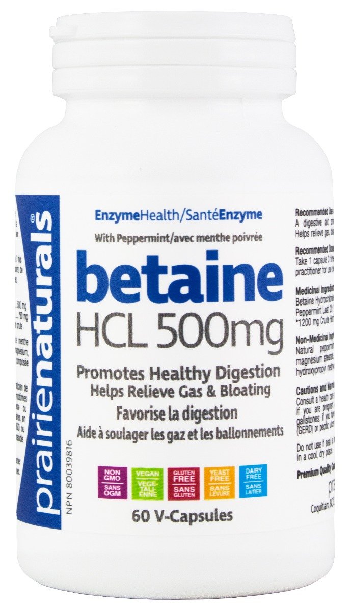 Prairie Naturals Betaine HCL 500 mg VCaps Image 1