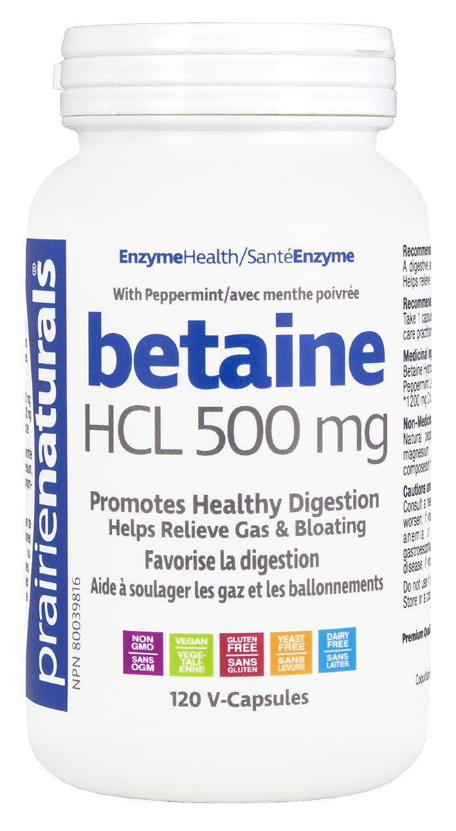 Prairie Naturals Betaine HCL 500 mg VCaps Image 2