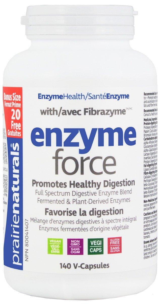 Prairie Naturals Enzyme-Force with Fibrazyme BONUS SIZE 140 VCaps Image 1