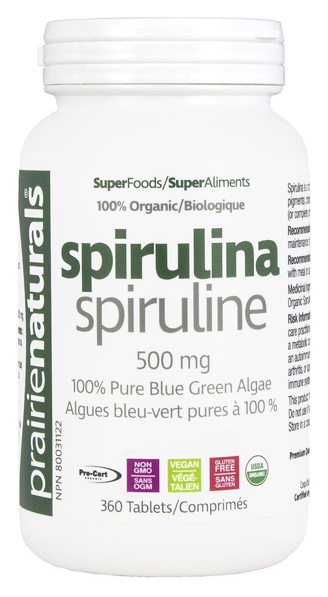 Prairie Naturals Spirulina 500 mg Tablets Image 2