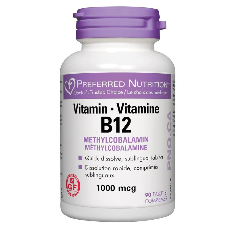 Preferred Nutrition Vitamin B12 Methylcobalamin 1000 mcg 90 Tablets Image 1