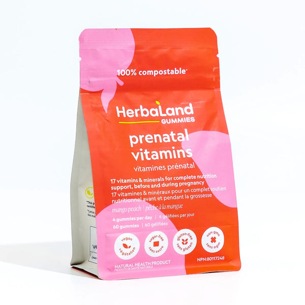 HerbaLand Prenatal Vitamins - Mango Peach (60 Gummies)