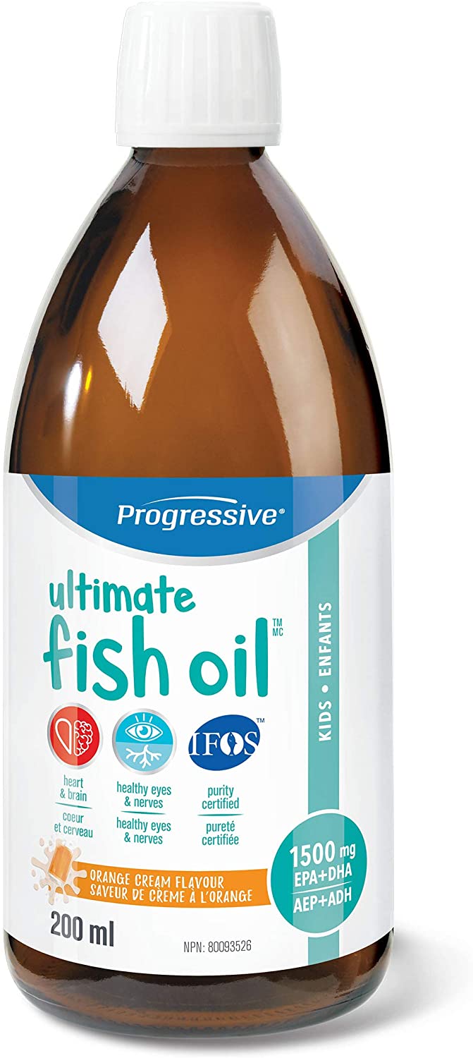 Buy Progressive Kids Ultimate Fish Oil 1500 mg Orange Cream (200 mL