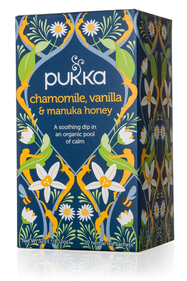 Pukka Chamomile, Vanilla & Manuka Honey Herbal Tea 20 Sachets Image 1