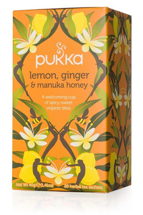 Pukka Lemon, Ginger & Manuka Honey Herbal Tea 20 Sachets Image 1
