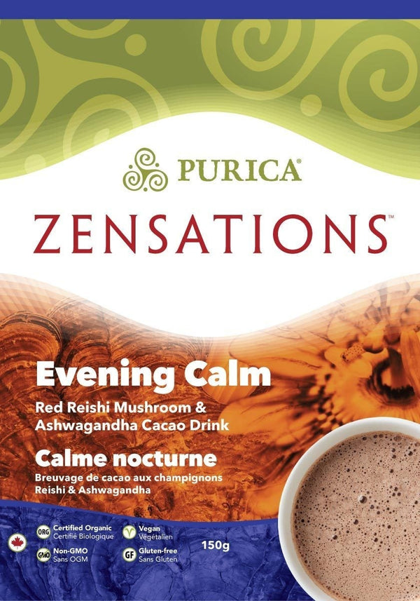 Purica Zensations Evening Calm - Red Reishi Mushroom & Ashwagandha Cacao Drink Mix 150 g Image 1