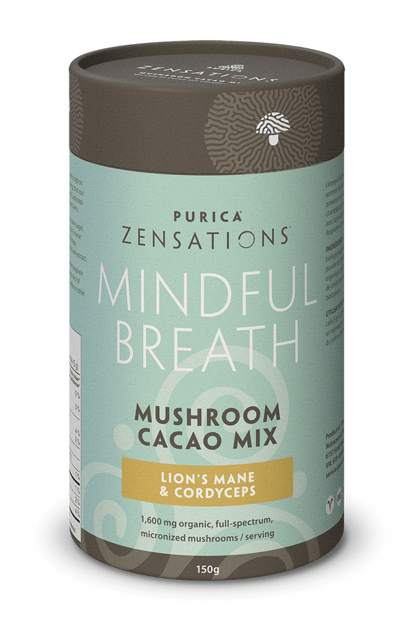 Purica Zensations Mindful Breath - Lion's Mane & Cordyceps Mushroom Cacao Drink Mix 150 g Image 1