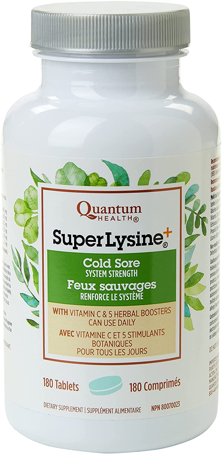 Quantum Health SuperLysine+ Cold Sore System Strength 180 Tablets Image 1