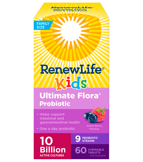 Renew Life Kids Ultimate Flora Probiotic 10 Billion Chewable Tablets Image 1