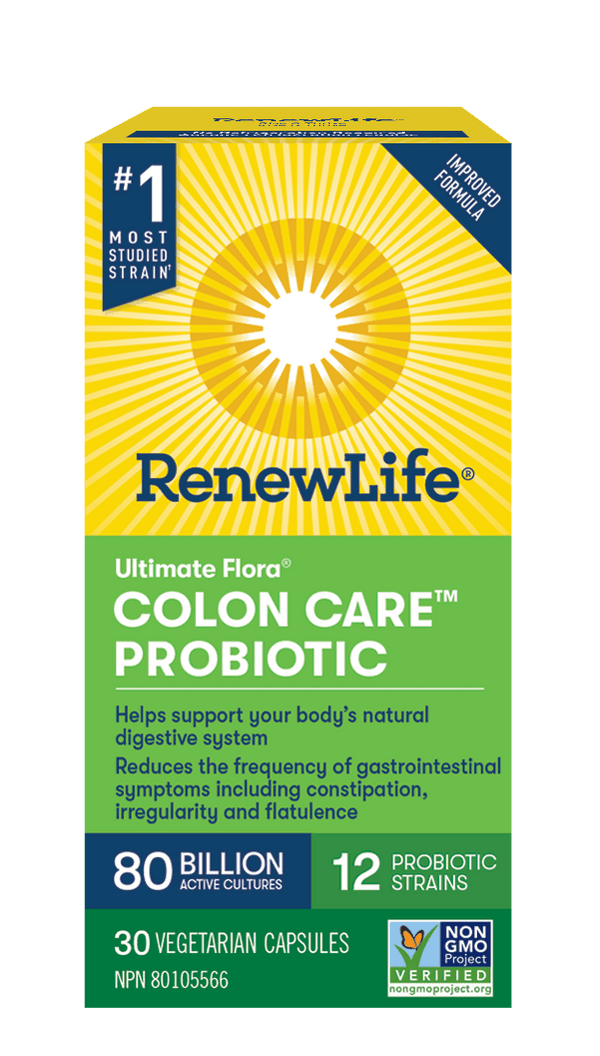 Renew Life Ultimate Flora Colon Care Probiotic 80 Billion - Shelf Stable 30 VCaps Image 1